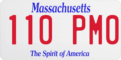 MA license plate 110PM0