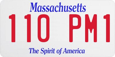 MA license plate 110PM1