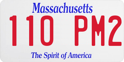 MA license plate 110PM2