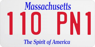 MA license plate 110PN1