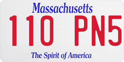 MA license plate 110PN5