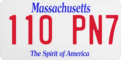 MA license plate 110PN7