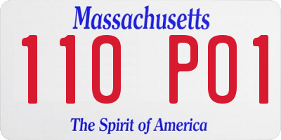 MA license plate 110PO1