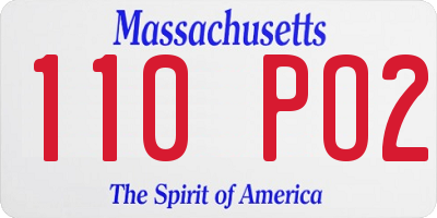 MA license plate 110PO2