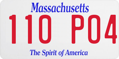 MA license plate 110PO4