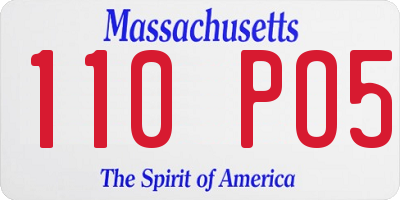MA license plate 110PO5
