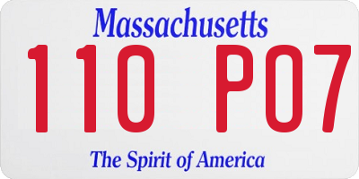 MA license plate 110PO7