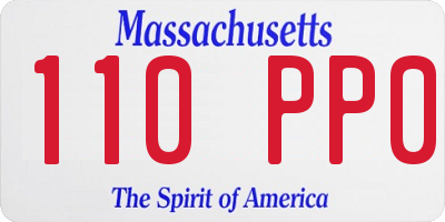MA license plate 110PP0