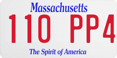 MA license plate 110PP4
