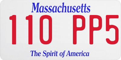 MA license plate 110PP5