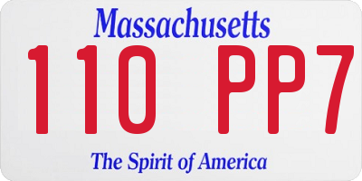 MA license plate 110PP7