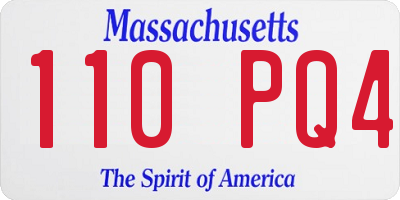 MA license plate 110PQ4