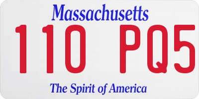 MA license plate 110PQ5