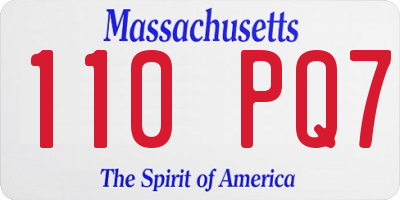 MA license plate 110PQ7