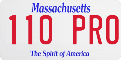MA license plate 110PR0