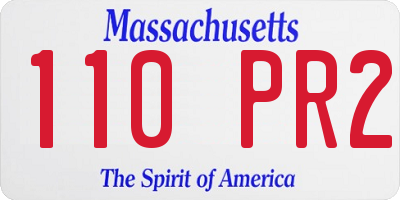 MA license plate 110PR2