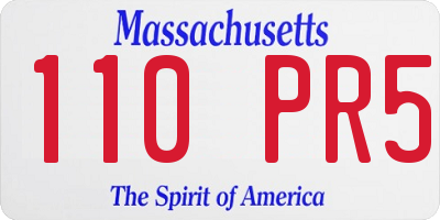 MA license plate 110PR5