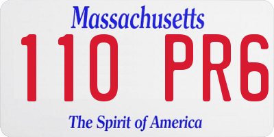 MA license plate 110PR6