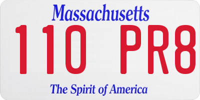 MA license plate 110PR8
