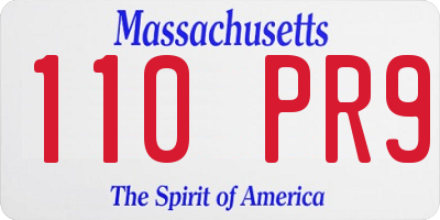 MA license plate 110PR9