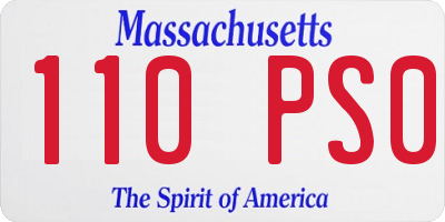 MA license plate 110PS0