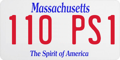 MA license plate 110PS1
