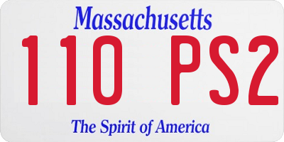 MA license plate 110PS2