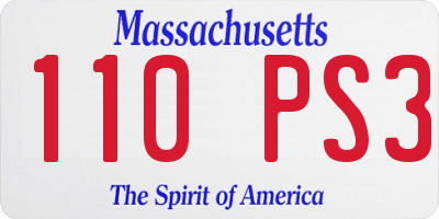 MA license plate 110PS3