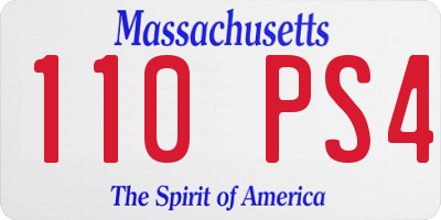 MA license plate 110PS4