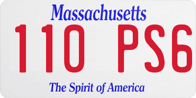MA license plate 110PS6