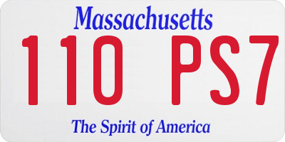 MA license plate 110PS7