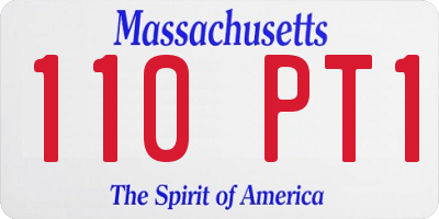 MA license plate 110PT1