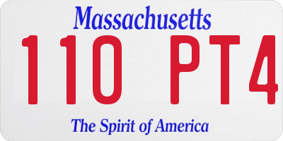 MA license plate 110PT4