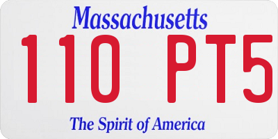 MA license plate 110PT5