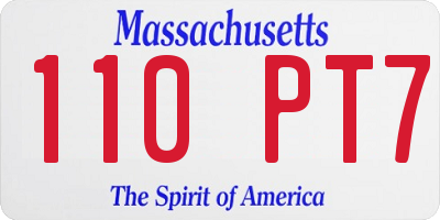 MA license plate 110PT7