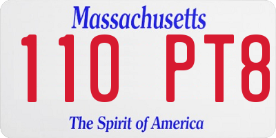 MA license plate 110PT8