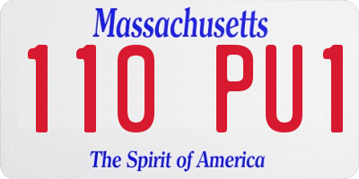 MA license plate 110PU1