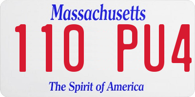 MA license plate 110PU4
