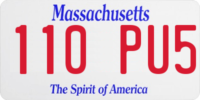 MA license plate 110PU5