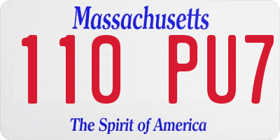 MA license plate 110PU7