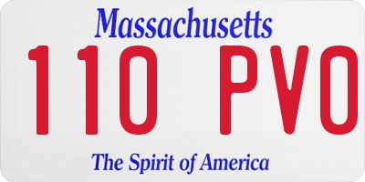MA license plate 110PV0