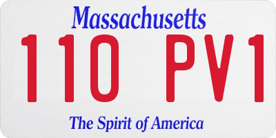 MA license plate 110PV1