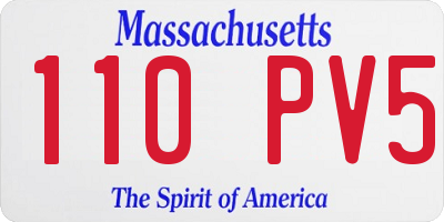 MA license plate 110PV5