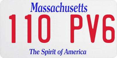 MA license plate 110PV6