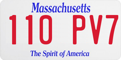 MA license plate 110PV7