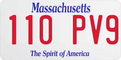 MA license plate 110PV9