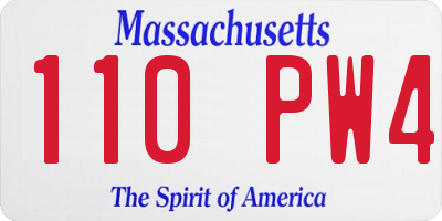 MA license plate 110PW4