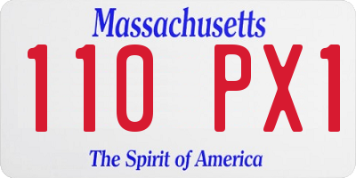 MA license plate 110PX1