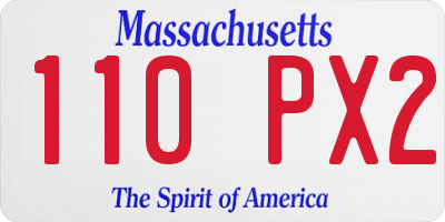MA license plate 110PX2