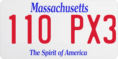 MA license plate 110PX3